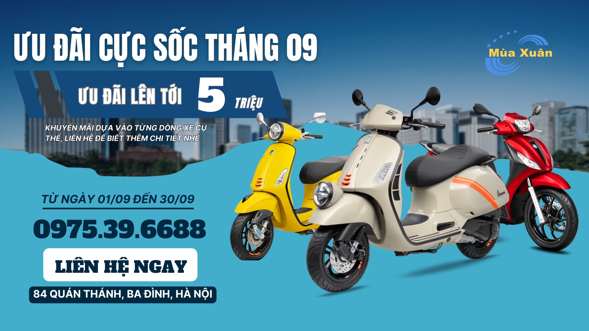 ƯU ĐÃI VÀNG THÁNG 09 - TẶNG NGAY PHẦN QUÀ 5 TRIỆU KHI MUA XE