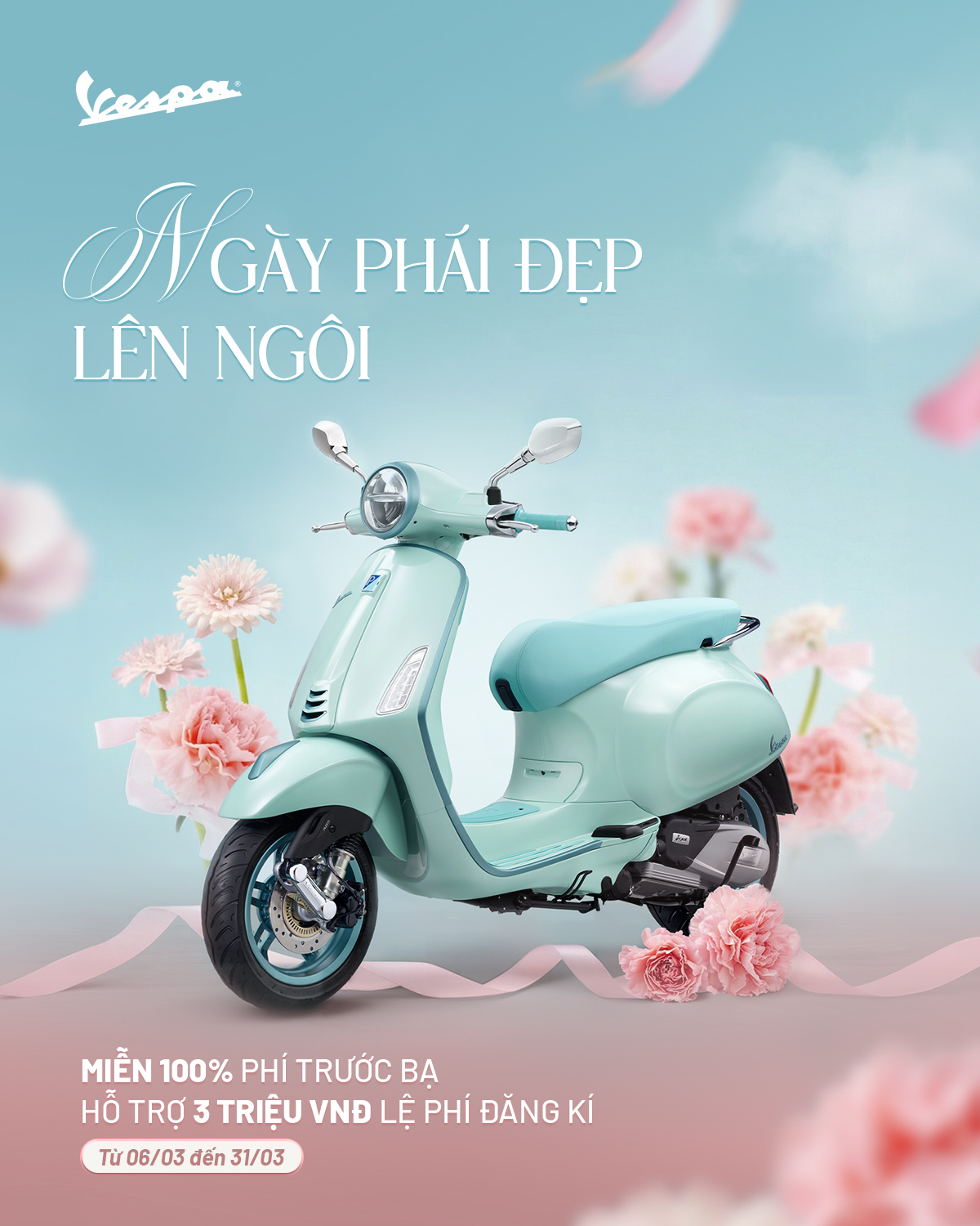 Tháng của phái đẹp – Vespa/Piaggio thanh lịch sánh đôi cùng Nàng trên mọi hành trình