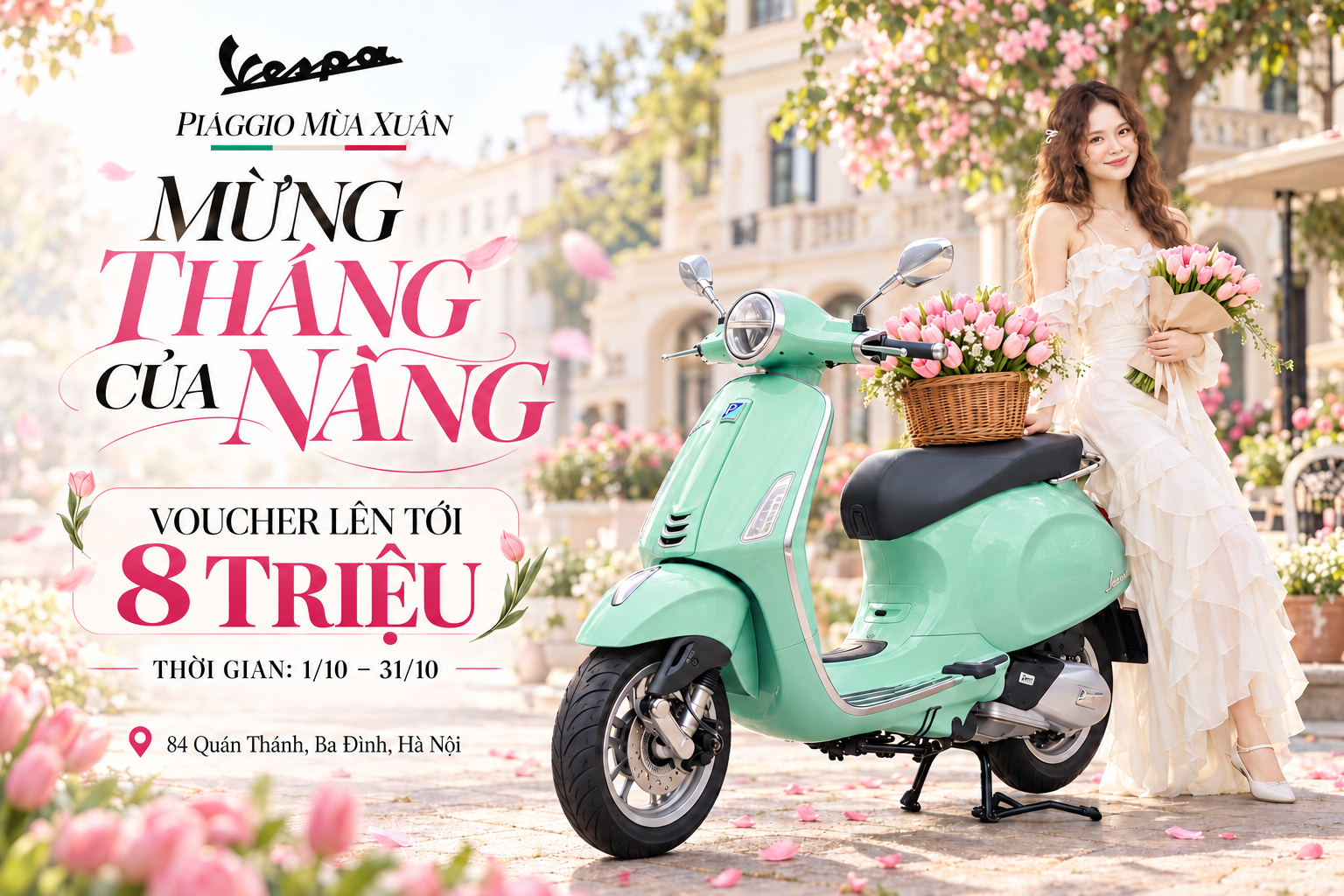 Voucher Vespa lên tới 8 triệu